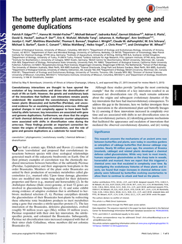 The Butterfly Plant Arms-Race Escalated by Gene and Genome Duplications