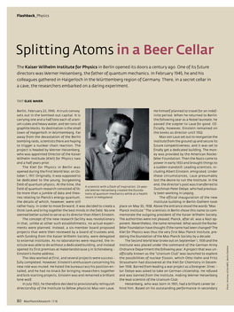 Flashback: Splitting Atoms in a Beer Cellar