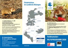 Feldhamster-Hilfsprogramm (FHP 3) Ins Leben Und Im Landkreis Schweinfurt Angeboten