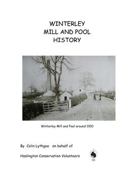 Winterley Mill and Pool History