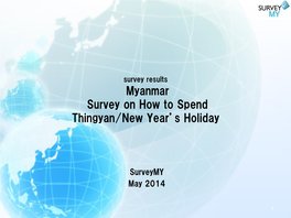 Survey Results Myanmar Survey on How to Spend Thingyan/New Year’S Holiday