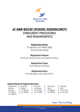 Jc and Bgcse (School Equivalency)