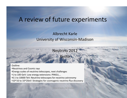 A Review of Future Experiments