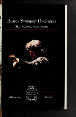 Boston Symphony Orchestra Concert Programs, Season 104, 1984-1985