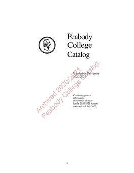 Peabody College Catalog
