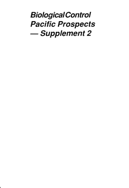 Biological Control Pacific Prospects - Supplement 2 Plate 1 Top Line: 1