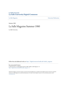 La Salle Magazine Summer 1980 La Salle University