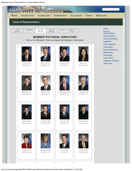 Oklahoma House of Representatives - House Members Pictorial