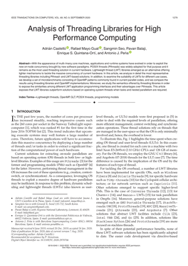 Analysis of Threading Libraries for High Performance Computing