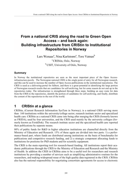 CRIS 2012 Proceedings