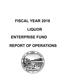 Fiscal Year 2018 Liquor Enterprise Fund Report Of