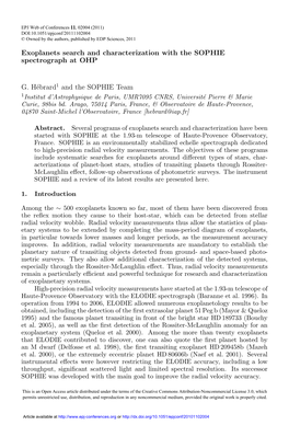 Exoplanets Search and Characterization with the SOPHIE Spectrograph at OHP