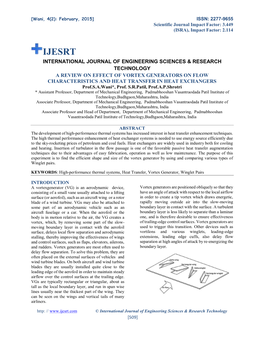 81 a Review on Effect of Vortex Generators