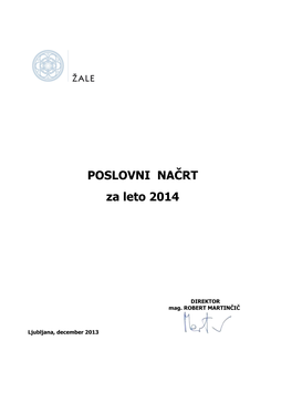 Poslovni Načrt 2014