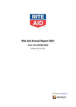 Rite Aid Annual Report 2021