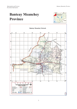 Banteay Meanchey Province Investment Information