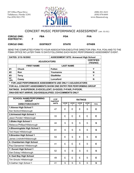 CONCERT MUSIC PERFORMANCE ASSESSMENT (Ver