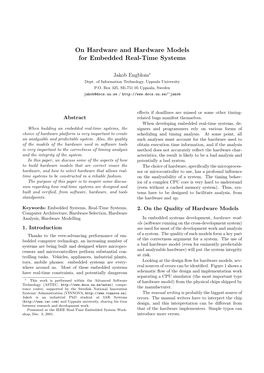 On Hardware and Hardware Models for Embedded Real-Time Systems