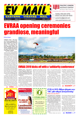 EVRAA Opening Ceremonies Grandiose, Meaningful