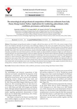 The Mineralogical and Geochemical Composition of Holocene Sediments