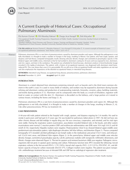 Occupational Pulmonary Aluminosis