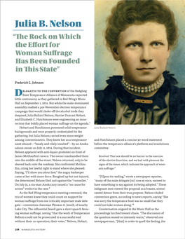 Julia B. Nelson “The Rock on Which the Effort for Woman Suffrage Has Been Founded in This State”