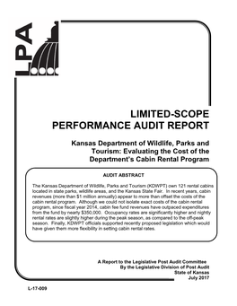 LIMITED-SCOPE PERFORMANCE AUDIT REPORT Kansas