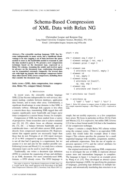 Schema-Based Compression of XML Data with Relax NG