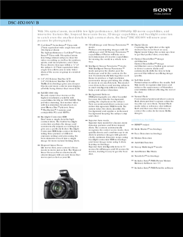 Sony HX100V Brochure