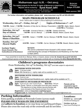 Children's Programs Downstairs Parking Information