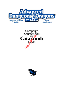 Campaign Sourcebook and Catacomb Guide