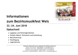 Informationen Zum Bezirksmusikfest Wels 22.-24