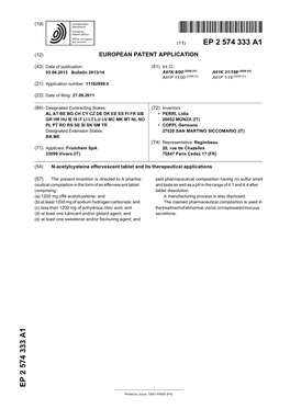 N-Acetylcysteine Effervescent Tablet and Its Therapeutical Applications