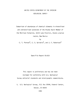 Comparison of Abundances of Chemical Elements in Mineralized