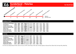 Sunderland - Peterlee Go North East X6 Effective From: 05/09/2021