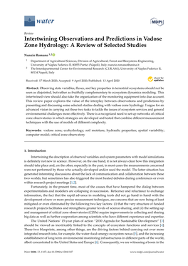 Intertwining Observations and Predictions in Vadose Zone Hydrology: a Review of Selected Studies