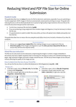 Reducing Word File Size