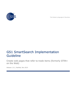 GS1 Smartsearch Implementation Guideline