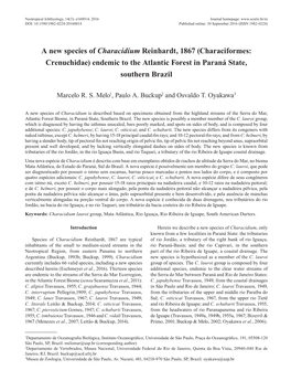 A New Species of Characidium Reinhardt, 1867 (Characiformes: Crenuchidae) Endemic to the Atlantic Forest in Paraná State, Southern Brazil