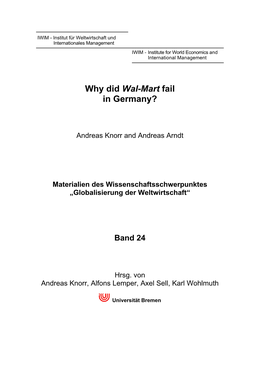 Why Did Wal-Mart Fail in Germany?