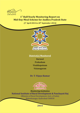 Report on Mid-Day-Meal Scheme for Andhra Pradesh (1Stapril 2014 to 30Th September 2014)