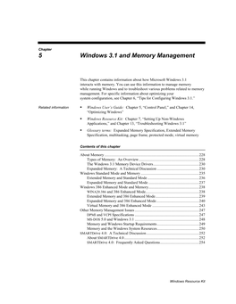 Chapter 5 Windows 3.1 and Memory Management