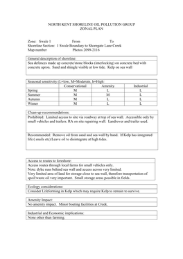 North Kent Shoreline Oil Pollution Group Zonal Plan