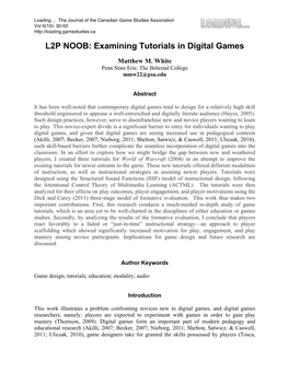 Examining Tutorials in Digital Games