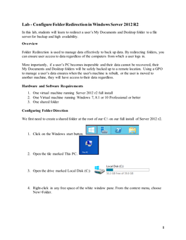 Configure Folder Redirection in Windows Server 2012 R2