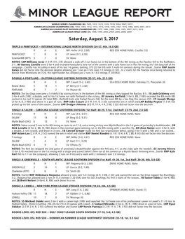 Minor League Report.Indd