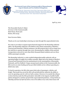 Sent a Letter to Gov. Charlie Baker