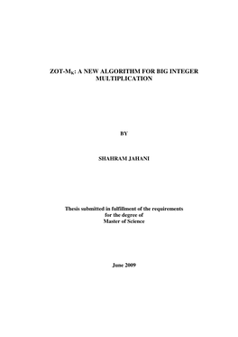 A New Algorithm for Big Integer Multiplication