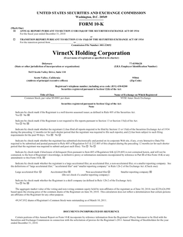 Virnetx Holding Corporation (Exact Name of Registrant As Specified in Its Charter)