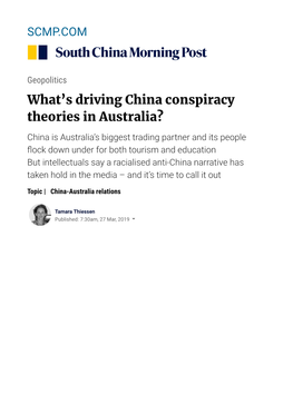 What's Driving China Conspiracy Theories in Australia?